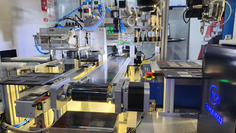 Automated Loading Machine with 2D Camera Inspection, Integrated Auto Soldering and Laser Depaneling
