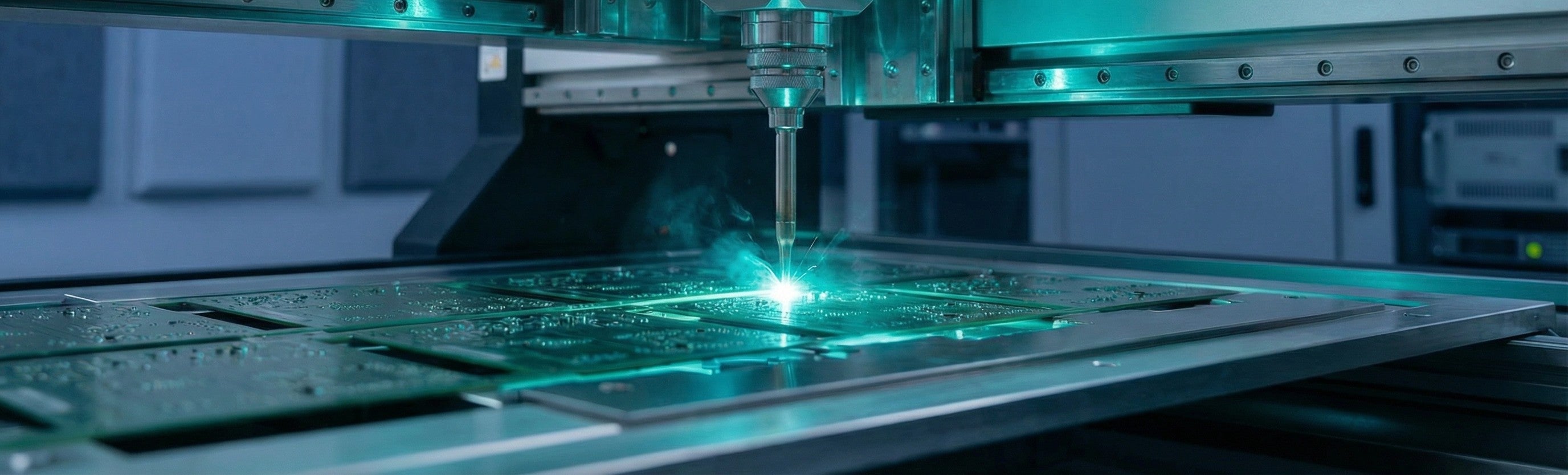 Precision automated joining and assembly machine on a electronics production line