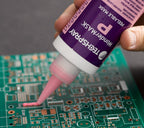 Techspray Wondermask P Peelable Solder Mask (8 Oz) in use on PCB board