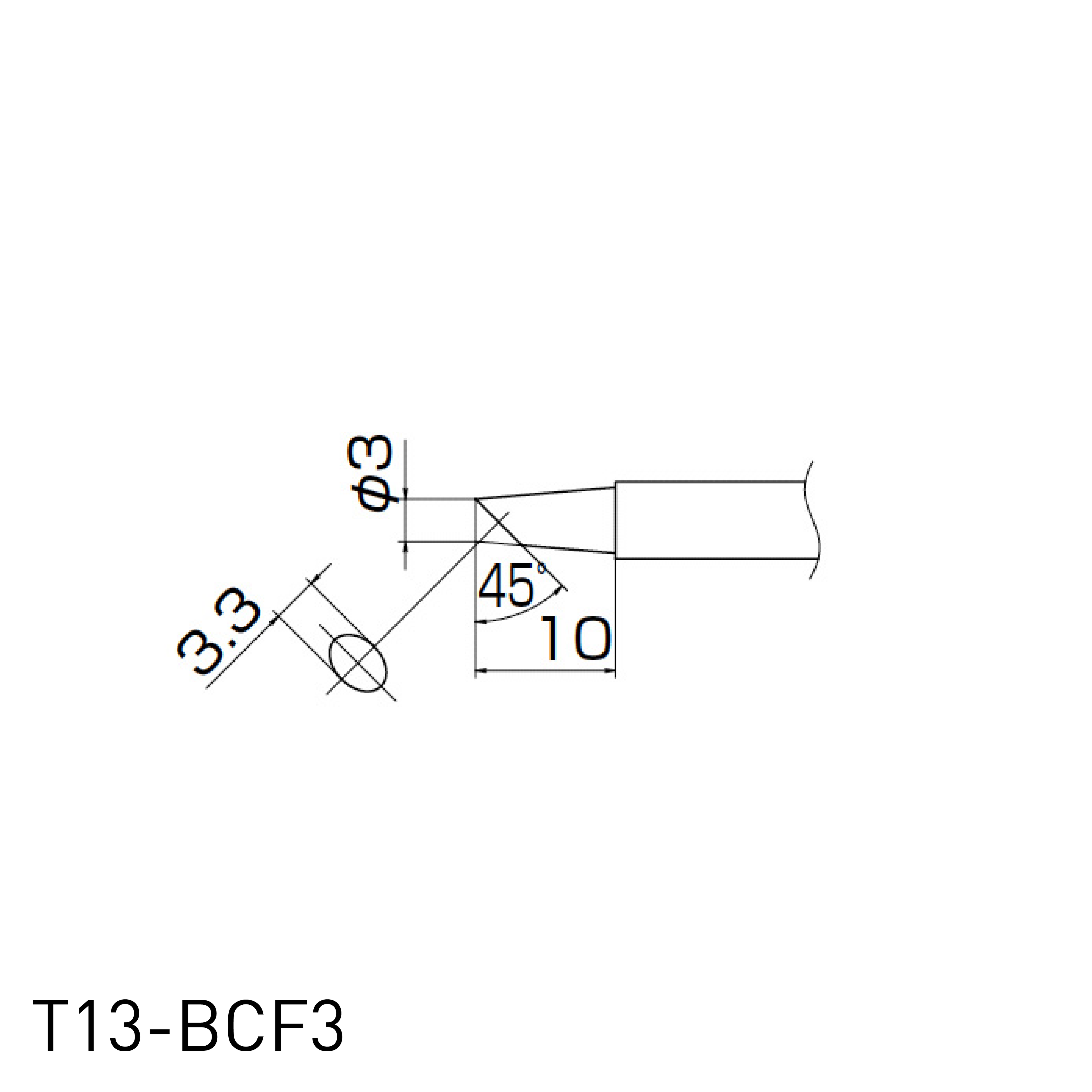 Hakko Soldering Iron Replacement Tip T13 - for FM2026 N2 soldering iron in angled concave shape