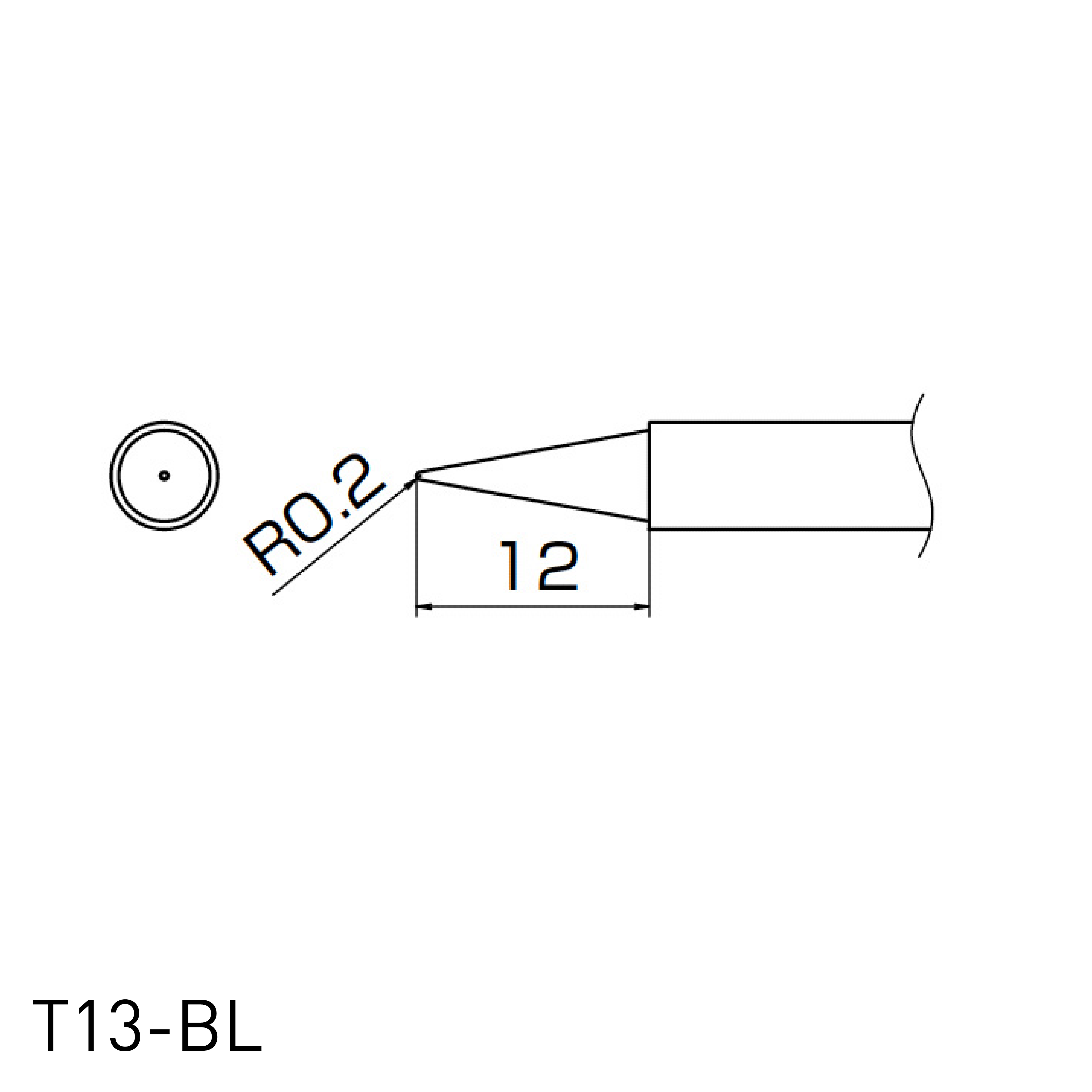 Hakko Soldering Iron Replacement Tip T13 - for FM2026 N2 soldering iron in ball-point tip shape