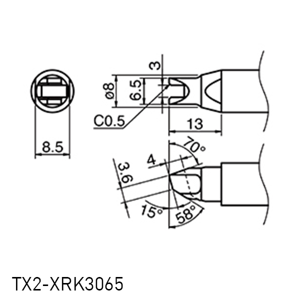 Hakko TX2 Series Soldering Tip TX2-XRK3065