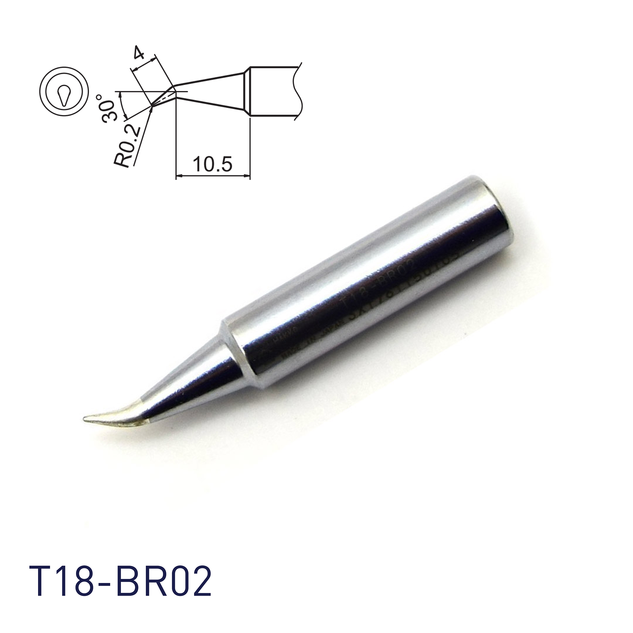 Hakko T18-BR02 for soldering station FX888, FX888D, FX889, FR701, FR702, FX600 & soldering iron FX8801, FX600
